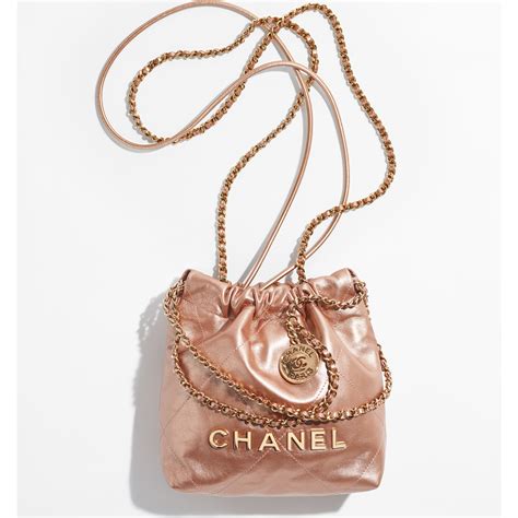 chanel pink mini 19s|Chanel 22 mini handbag, Metallic lambskin & lacquered metal , .